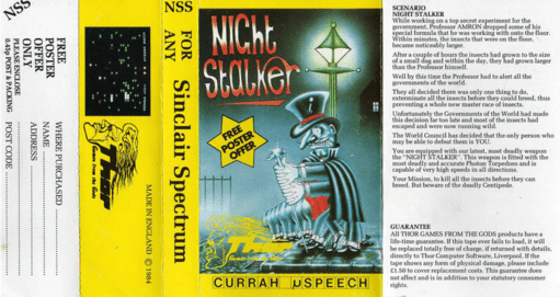 Night Stalker box art for ZX Spectrum